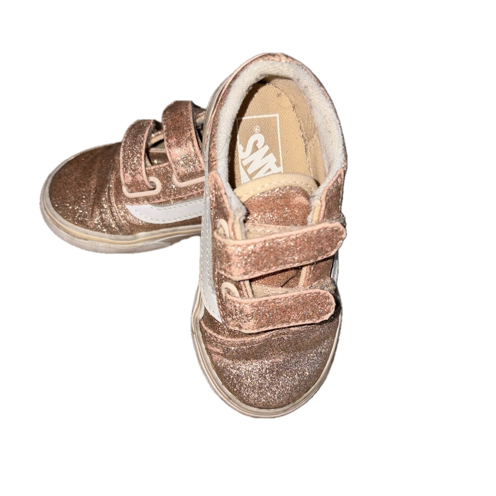 Vans Kids Glittery Pink Shoes size 7